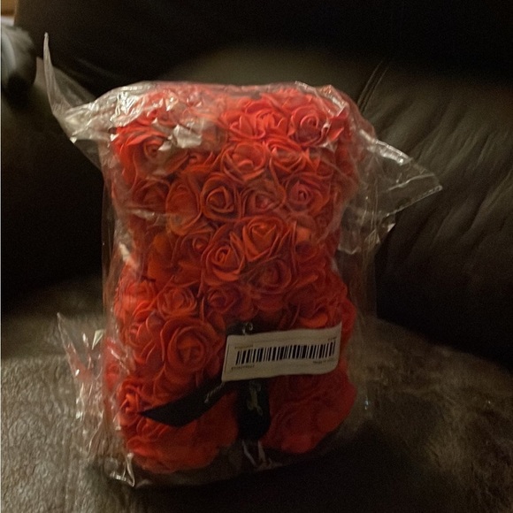 Rose Teddy Bear - 10” Red Foam Rose Gift with Ribbon - Picture 2 of 3